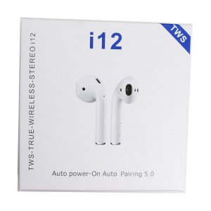 MS-CEL-BT-WHT : Wireless Bluetooth i12 Earbuds White for iPhone and android