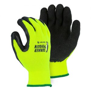 Majestic 3397HY Rubber Palm, HV Yellow Knit, Tagged-L